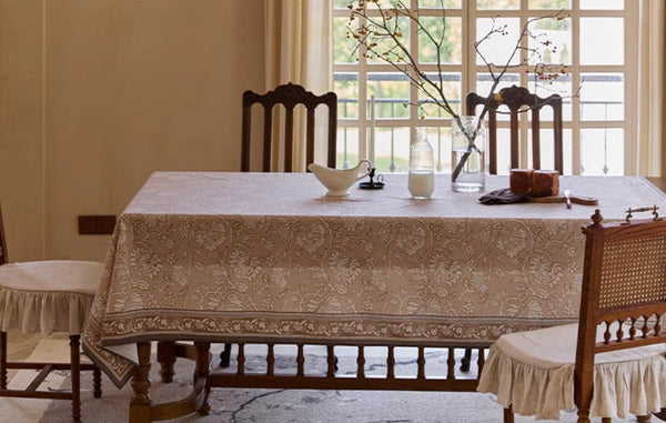 Farmhouse Table Cloth, Extra Large Rectangular Table Covers for Kitchen, Dining Room Flower Table Cloths, Square Tablecloth for Round Table-LargePaintingArt.com