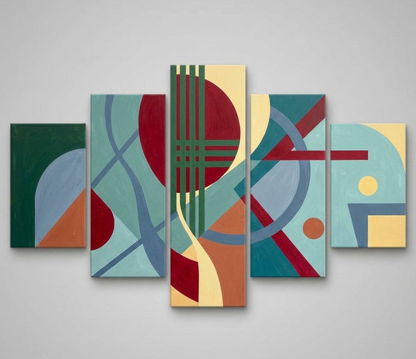 Geometric Modern Art, Hand Painted Acrylic Art, Contemporary Canvas Paintings, Colorful Abstract Paintings