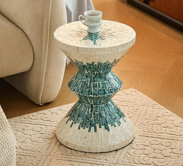 Bedside Small Side Table, Modern Side Table, Shell Small Sofa Side Table, Contemporary Bedside Table, Small End Table, Portable Casual Side Table, Creative Coffee Table, Contemporary Side Table-LargePaintingArt.com