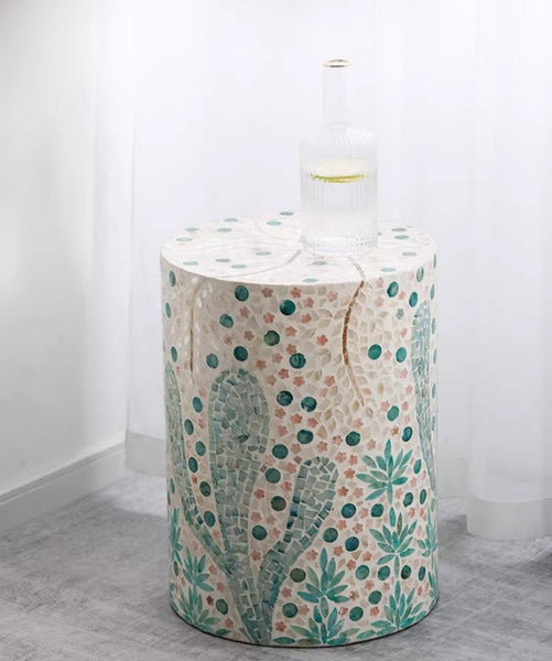 Contemporary Small Sofa Side Table, Portable Casual Side Table, Creative Coffee Table, Shell Small Side Table, Unique Small End Table-LargePaintingArt.com