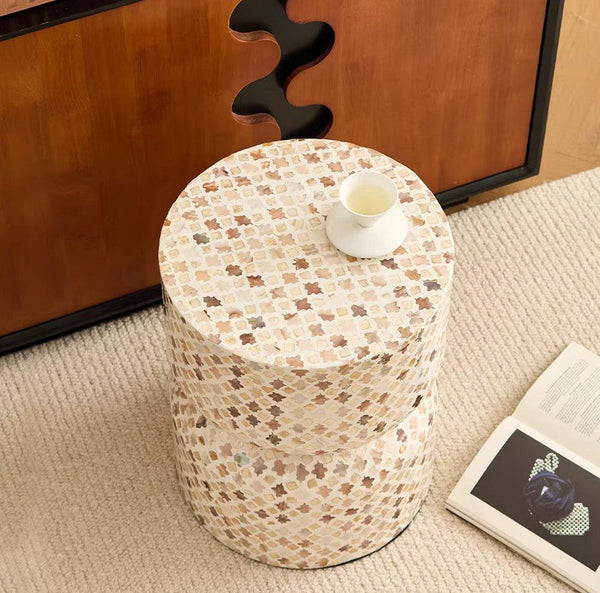 Elegant Small End Table, Modern Side Table, Contemporary Bedside Table, Bedside Small Side Table, Creative Coffee Table, Contemporary Side Table, Portable Casual Side Table, Shell Small Sofa Side Table-LargePaintingArt.com