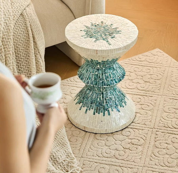 Bedside Small Side Table, Modern Side Table, Shell Small Sofa Side Table, Contemporary Bedside Table, Small End Table, Portable Casual Side Table, Creative Coffee Table, Contemporary Side Table-LargePaintingArt.com