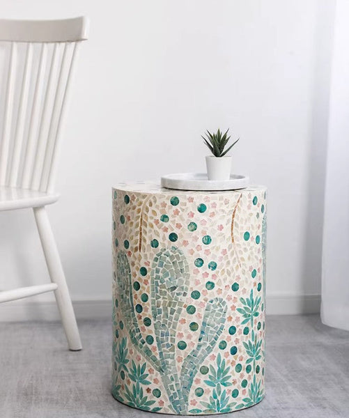 Contemporary Small Sofa Side Table, Portable Casual Side Table, Creative Coffee Table, Shell Small Side Table, Unique Small End Table-LargePaintingArt.com
