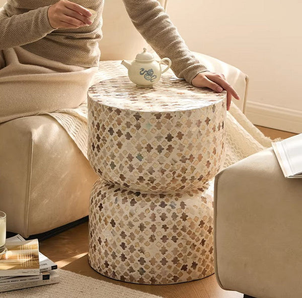 Elegant Small End Table, Modern Side Table, Contemporary Bedside Table, Bedside Small Side Table, Creative Coffee Table, Contemporary Side Table, Portable Casual Side Table, Shell Small Sofa Side Table-LargePaintingArt.com