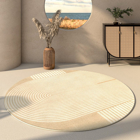 Contemporary Circular Rugs for Study Room, Modern Round Rugs for Dining Room, Round Modern Rugs for Living Room, Abstract Geometric Modern Rugs-LargePaintingArt.com