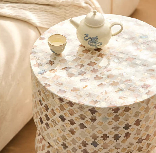 Modern Side Table, Contemporary Bedside Table, Bedside Small Side Table, Elegant Small End Table, Creative Coffee Table, Contemporary Side Table, Portable Casual Side Table, Shell Small Sofa Side Table-LargePaintingArt.com