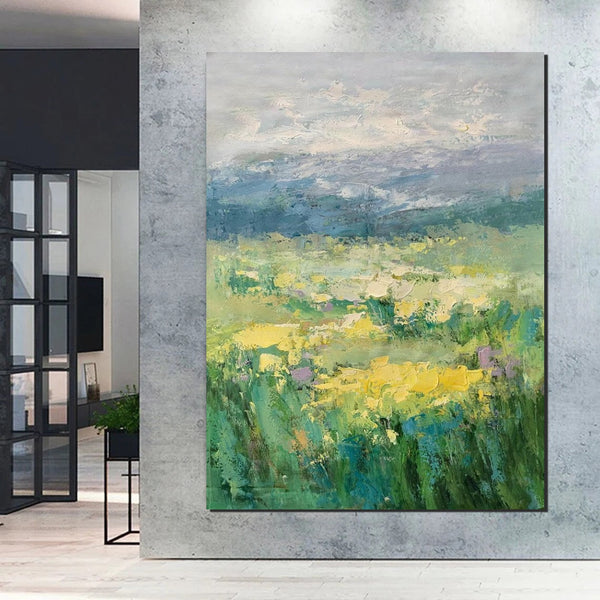 Large Acrylic Paintings for Bedroom, Abstract Landscape Painting, Bedroom Wall Art Paintings, Heavy Texture Canvas Art, Landscape Paintings for Living Room-LargePaintingArt.com