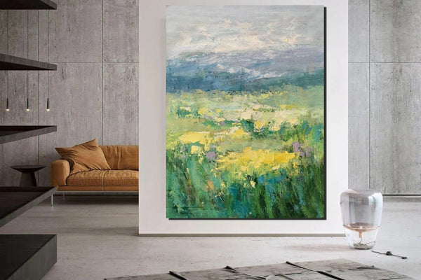 Large Acrylic Paintings for Bedroom, Abstract Landscape Painting, Bedroom Wall Art Paintings, Heavy Texture Canvas Art, Landscape Paintings for Living Room-LargePaintingArt.com