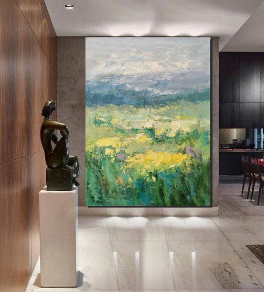 Large Acrylic Paintings for Bedroom, Abstract Landscape Painting, Bedroom Wall Art Paintings, Heavy Texture Canvas Art, Landscape Paintings for Living Room-LargePaintingArt.com