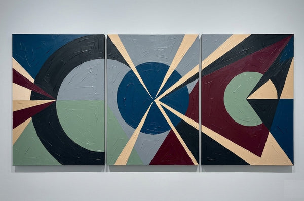 Original Abstract Art, Large Group Paintings for Living Room, Multi Panel Canvas Artwork, Geometric Modern Paintings-LargePaintingArt.com