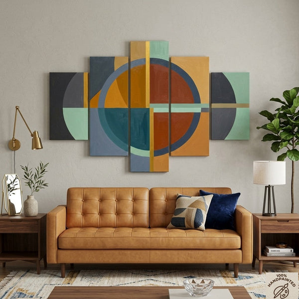 Bedroom Wall Art Paintings, Geometric Modern Art, Colorful Abstract Paintings, Hand Painted Acrylic Art