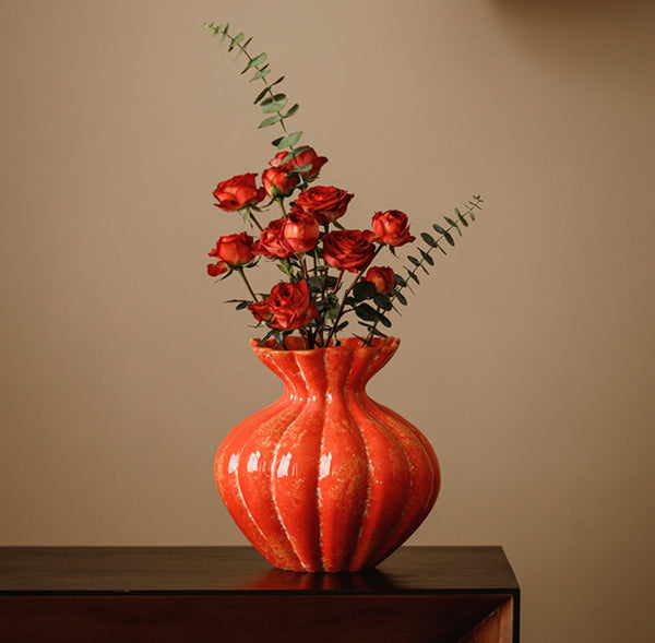 Handmade Water Holding Flower Vases, Porcelain Flower Vases, Modern Flower Vase Centerpiece on Table, Ceramic Bouquet Vases-LargePaintingArt.com