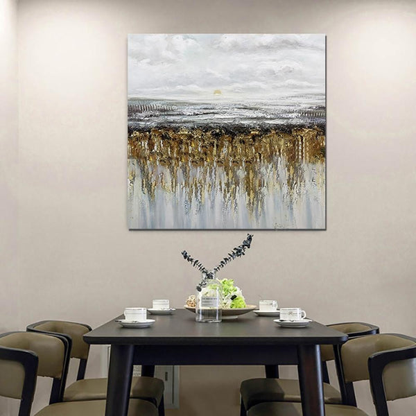 Heavy Texture Painting, Extra Large Paintings for Dining Room, Hand Painted Wall Art Painting, Modern Canvas Paintings for Living Room-LargePaintingArt.com
