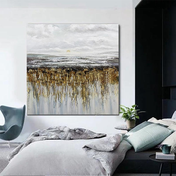 Heavy Texture Painting, Extra Large Paintings for Dining Room, Hand Painted Wall Art Painting, Modern Canvas Paintings for Living Room-LargePaintingArt.com