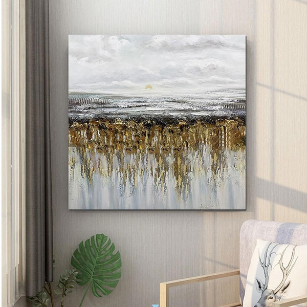 Heavy Texture Painting, Extra Large Paintings for Dining Room, Hand Painted Wall Art Painting, Modern Canvas Paintings for Living Room-LargePaintingArt.com