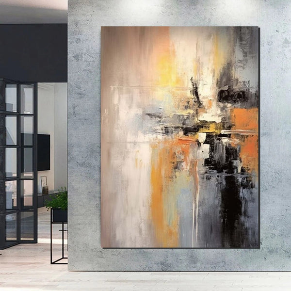 Heavy Texture Painting, Bedroom Abstract Paintings, Large Acrylic Canvas Paintings, Simple Wall Art Ideas, Modern Abstract Painting-LargePaintingArt.com