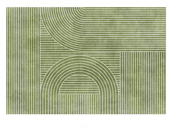 Dining Room Modern Rugs, Modern Living Room Rugs, Green Thick Soft Modern Rugs for Living Room, Contemporary Rugs for Bedroom-LargePaintingArt.com