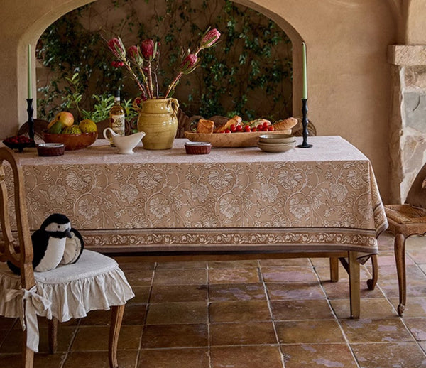 Farmhouse Table Cloth, Extra Large Rectangular Table Covers for Kitchen, Dining Room Flower Table Cloths, Square Tablecloth for Round Table-LargePaintingArt.com