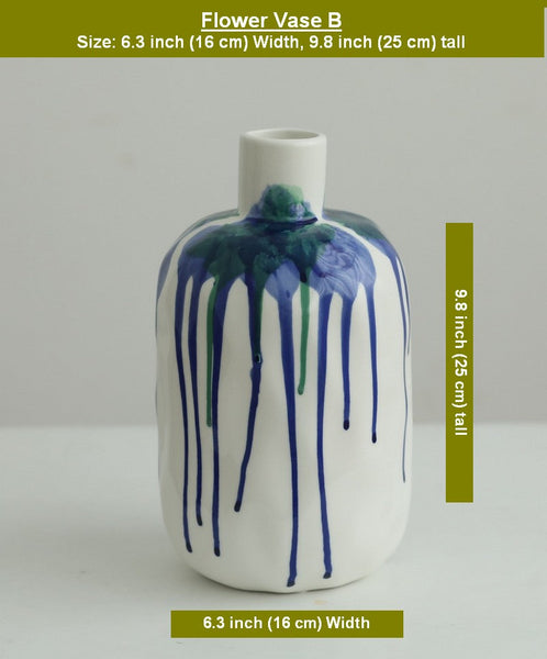 Modern Ceramic Flower Vases, Handmade Water Holding Flower Vases, Porcelain Bud Vases, Small Flower Vases on Table-LargePaintingArt.com