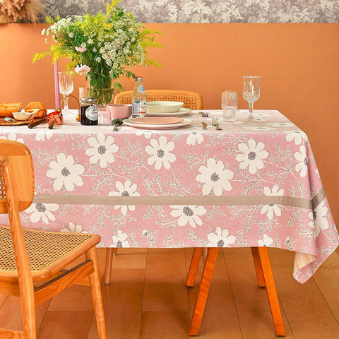 Kitchen Rectangular Table Covers, Square Tablecloth for Round Table, Modern Table Cloths for Dining Room, Farmhouse Cotton Table Cloth, Wedding Tablecloth-LargePaintingArt.com