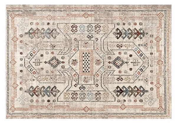 Morocco Contemporary Rugs Next to Bed, Modern Rugs for Living Room, Flower Pattern Contemporary Modern Rugs for Dining Room-LargePaintingArt.com