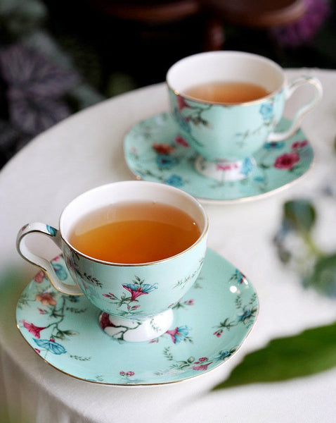 Porcelain Tea cups, Elegant Coffee Cup, Porcelain Coffee Cups, Coffee Cup in Gift Box, Vintage Tea Cup Set, British Tea Cup with Saucer, Afternoon Tea Cup with Saucer Set-LargePaintingArt.com