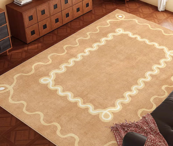 Large Modern Rugs for Living Room, Bedroom Modern Rugs, Dining Room Geometric Modern Rugs, Cream Color Contemporary Modern Rugs-LargePaintingArt.com