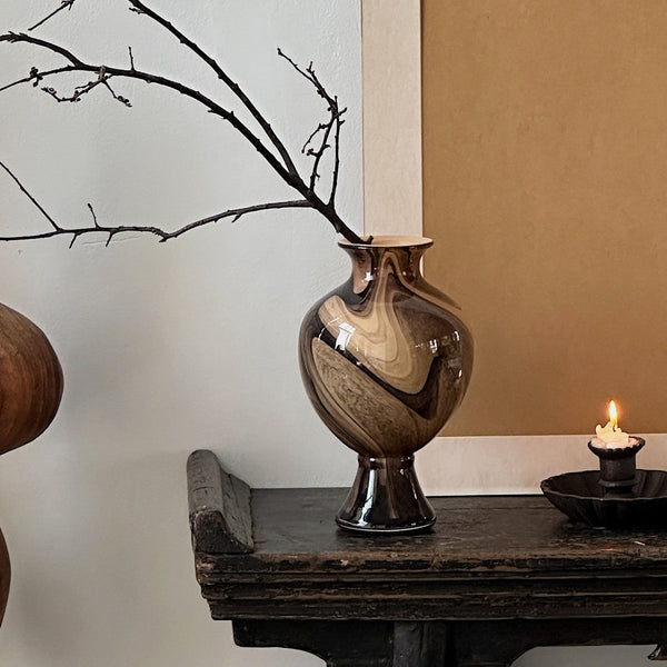 Vintage Glass Flower Vases, Water Holding Flower Vases, Handmade Glass Bud Vases, Flower Vases on Table-LargePaintingArt.com