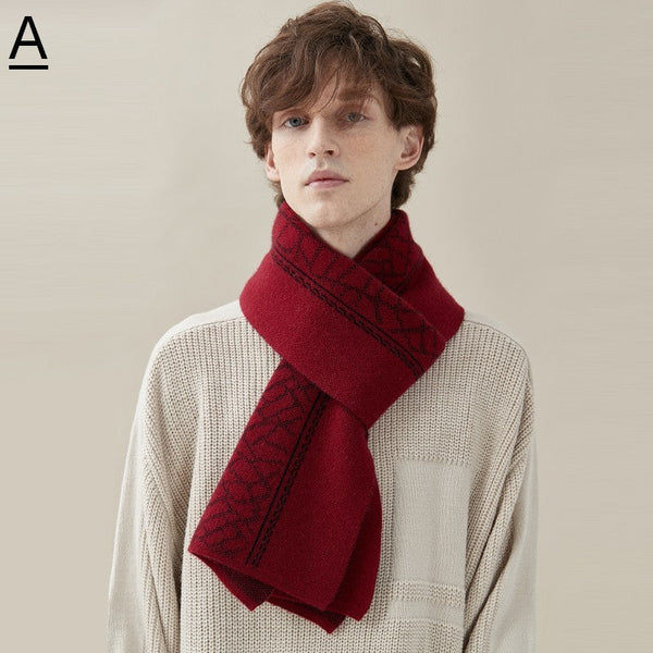 Thick Wool Scarf, Modern Fashion Scarf, Formal Men Scarf Styles, Casual Scarf Men, Men's Winter Scarf, Men's Wool Scarf Winter, Business Wool Scarf for Gentleman-LargePaintingArt.com