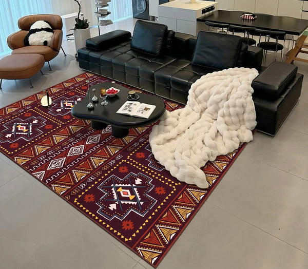 Morocco Area Rugs for Living Room, Traditional Colorful Persian Rugs for Dining Room, Traditional Persain Rugs for Bedroom-LargePaintingArt.com