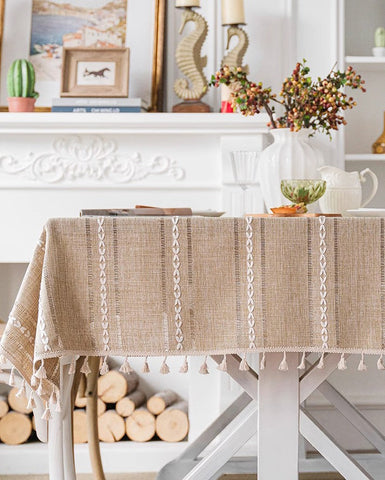 Extra Large Modern Rectangular Table Cloth for Dining Room Table, Linen Square Tablecloth for Kitchen, Large Table Covers for Sale-LargePaintingArt.com