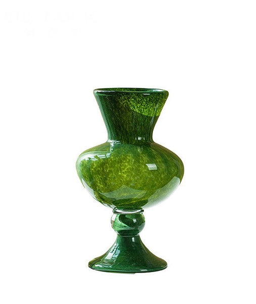 Unique Modern Glass Vase, Contemporary Vase for Modern Home Decor, Modern Glass Flower Vases, Handmade Liuli Vases, Centerpiece Vases on Table-LargePaintingArt.com