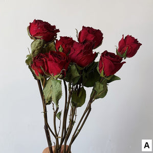 Dried Rose Floral Bouquet, Dried Rose Flowers, Natural Dried Rose Flower Bunches, A Bunch Dried Rose Flowers, Red Yellow Purple Dried Rose Flowers-LargePaintingArt.com