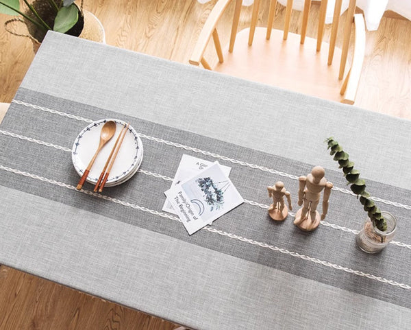 Large Rectangle Table Cover for Dining Room Table, Modern Rectangular Table Cloth for Oval Table, Cotton and Linen Tablecloth for Kitchen-LargePaintingArt.com