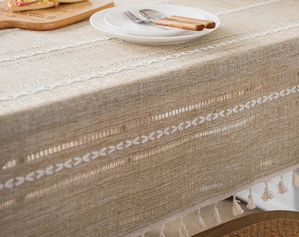 Extra Large Modern Rectangular Table Cloth for Dining Room Table, Linen Square Tablecloth for Kitchen, Large Table Covers for Sale-LargePaintingArt.com