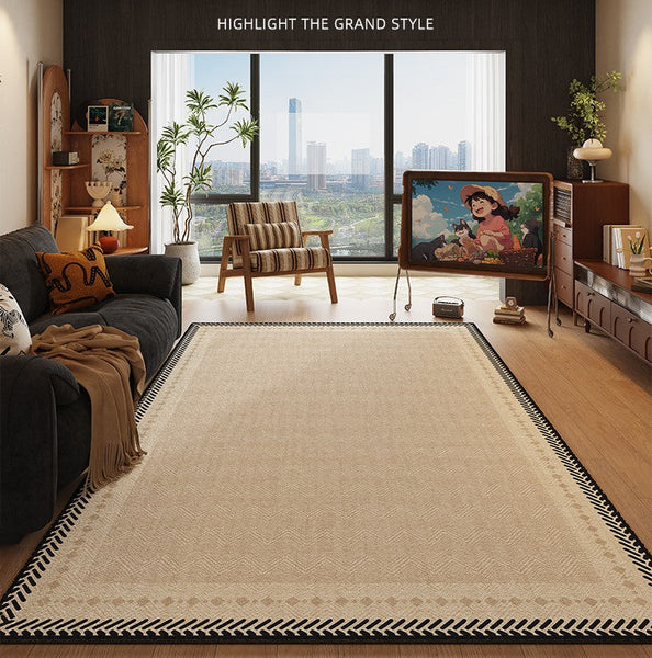 Mid Century Modern Rugs Next to Bed, Modern Rugs for Dining Room, Contemporary Rugs for Bedroom, Cream Modern Carpets for Living Room