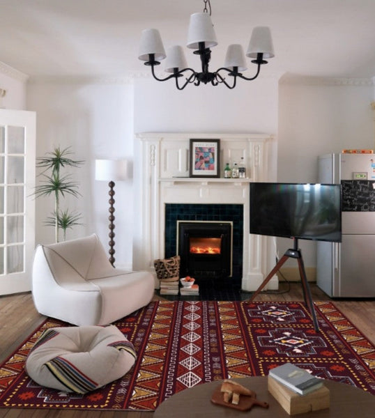 Morocco Area Rugs for Living Room, Traditional Colorful Persian Rugs for Dining Room, Traditional Persain Rugs for Bedroom-LargePaintingArt.com