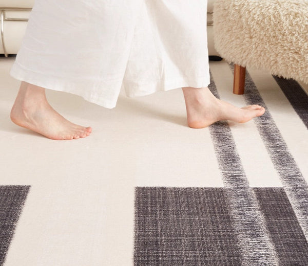 Abstract Area Rugs for Living Room, Geometric Contemporary Modern Rugs Next to Bed, Modern Carpets for Office, Modern Soft Rugs under Dining Room Table-LargePaintingArt.com