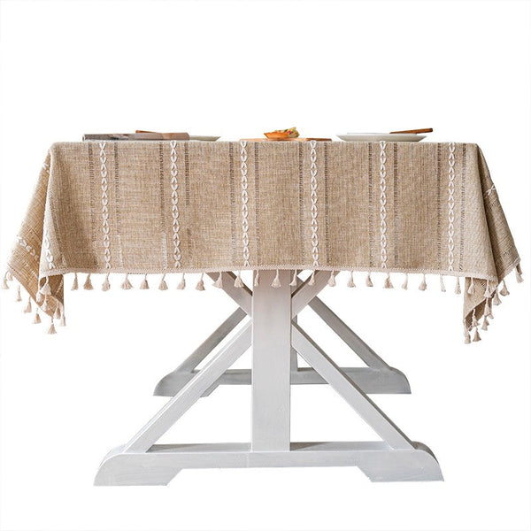 Extra Large Modern Rectangular Table Cloth for Dining Room Table, Linen Square Tablecloth for Kitchen, Large Table Covers for Sale-LargePaintingArt.com