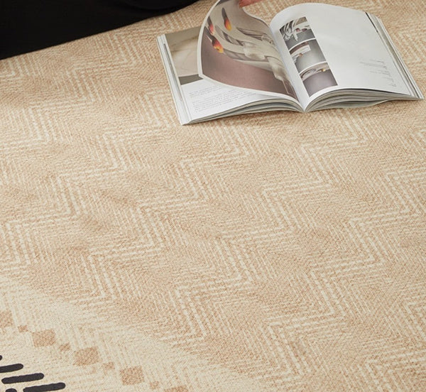 Mid Century Modern Rugs Next to Bed, Modern Rugs for Dining Room, Contemporary Rugs for Bedroom, Cream Modern Carpets for Living Room