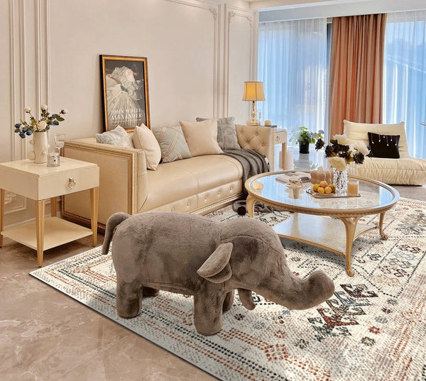 Morocco Contemporary Rugs Next to Bed, Modern Rugs for Living Room, Flower Pattern Contemporary Modern Rugs for Dining Room-LargePaintingArt.com