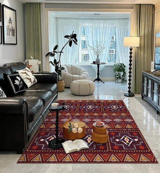 Morocco Area Rugs for Living Room, Traditional Colorful Persian Rugs for Dining Room, Traditional Persain Rugs for Bedroom-LargePaintingArt.com