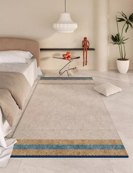 Modern Rugs under Dining Room Table, Abstract Area Rugs for Living Room, Modern Carpets for Kitchen, Geometric Contemporary Modern Rugs Next to Bed-LargePaintingArt.com