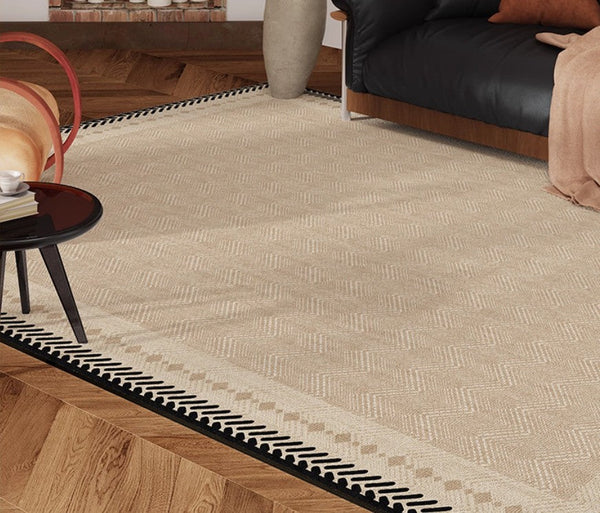 Mid Century Modern Rugs Next to Bed, Modern Rugs for Dining Room, Contemporary Rugs for Bedroom, Cream Modern Carpets for Living Room