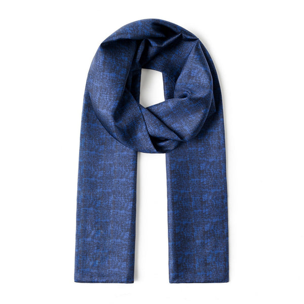 Luxury Blue Silk Neck Scarf, Silk Scarf For Suit, Formal Wear Silk Scarf, Silk Ascot For Men, British Style Long Scarf, Business Silk Scarf Men, Mens Spring Autumn Scarf, Lightweight Silk Scarf Men-LargePaintingArt.com