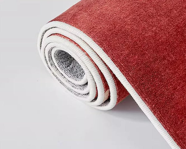 Contemporary Modern Carpets Next to Bed, Abstract Red Rugs for Living Room, Mid Century Area Rugs, Red Modern Rugs under Dining Room Table-LargePaintingArt.com