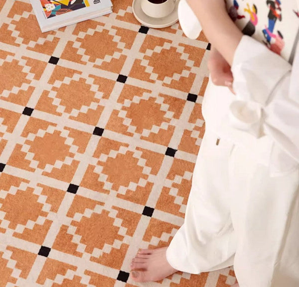 Geometric Modern Rug Ideas for Living Room, Circular Modern Rugs for Bathroom, Modern Rugs for Children's Room, Mid Century Modern Round Rugs for Dining Room