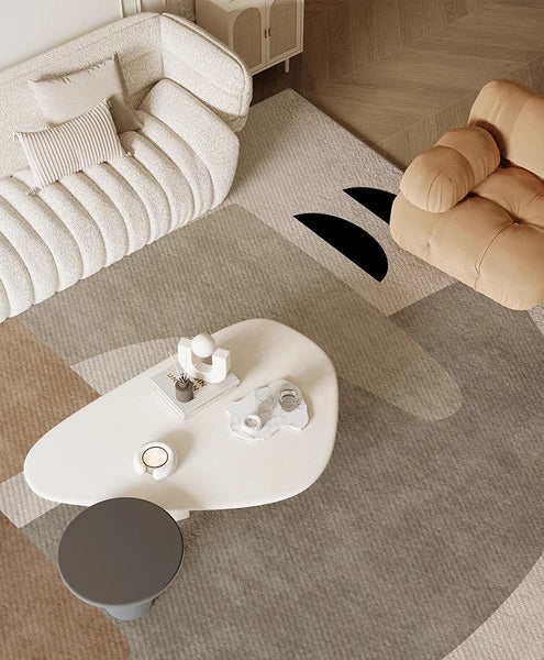 Abstract Geometric Modern Rugs, Contemporary Modern Rugs for Living Room, Modern Rugs for Dining Room, Bedroom Modern Rugs-LargePaintingArt.com