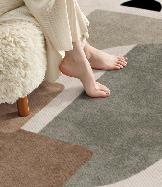 Abstract Geometric Modern Rugs, Contemporary Modern Rugs for Living Room, Modern Rugs for Dining Room, Bedroom Modern Rugs-LargePaintingArt.com