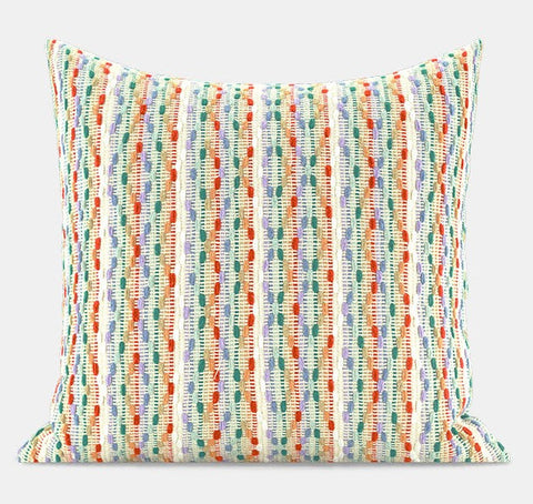 Multicolor Square Modern Throw Pillows for Couch, Colorful Contemporary Modern Sofa Pillows, Simple Decorative Throw Pillows, Large Throw Pillow for Interior Design-LargePaintingArt.com